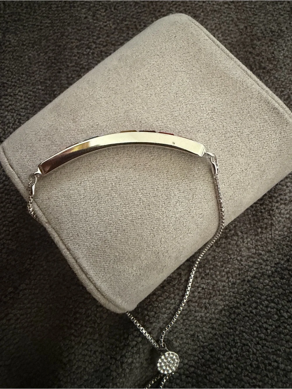 Silver Multi-Gem Bar Bracelet - with adjustable pave’ stone slide closure